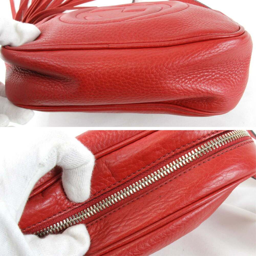 GUCCI Red Leather Shoulder Bag - Picture 5 of 8